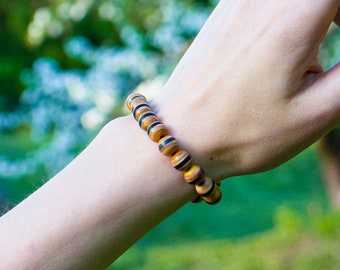 Boho Yellow Bracelet - Recycled Skateboard, Wood bracelet, Bracelet For Men, Friendship Bracelets, Beaded Bracelet, Recycled