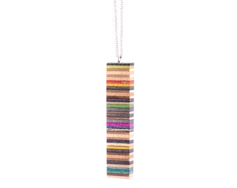 Pendant Necklace made from Recycled Skateboards,  Gift for Women, Colorful pendant necklace, Simple necklace, Best Friend Gift, Recycled