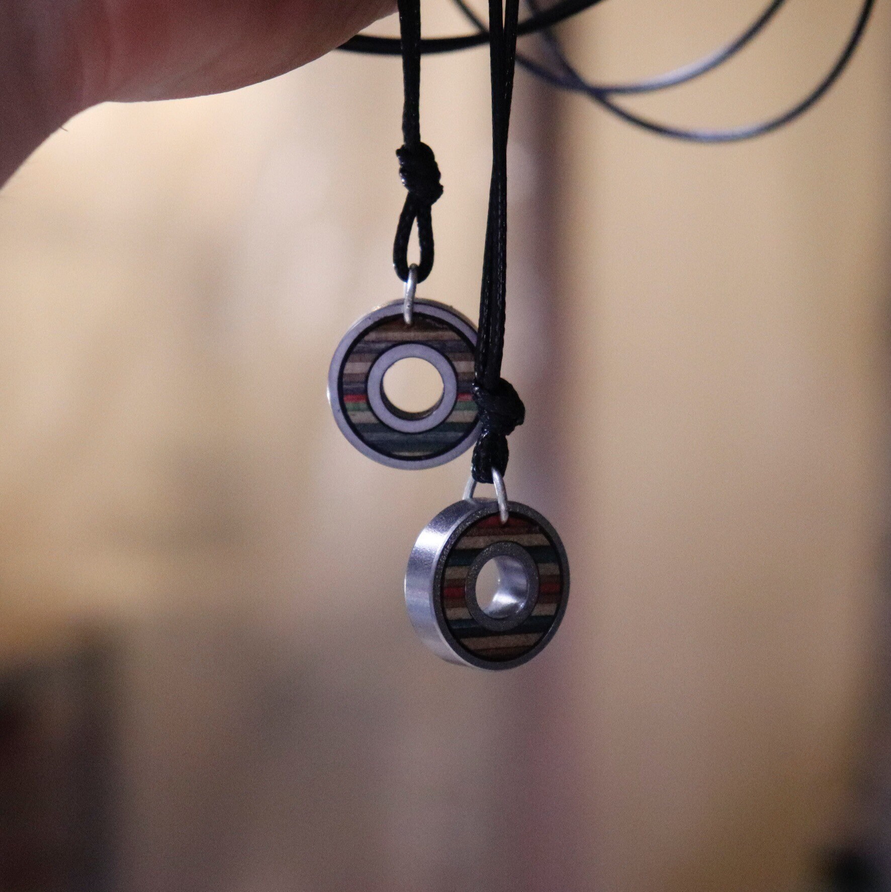 Skateboard Bearing Pendant Necklace Recycled Skateboard Etsy