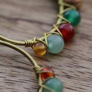 Boho earrings in brass and semi-precious stones image 6