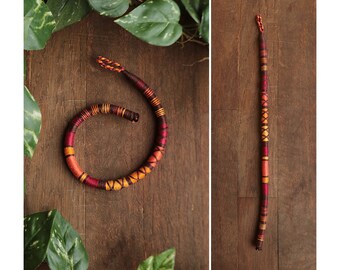 Removable customizable atebas autumn theme - hair and dreadlocks accessory - atebas brown, orange, yellow colors