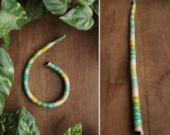 Customizable removable atebas light and pastel tones - hair and dreadlocks accessory - atebas beige, green and blue colors