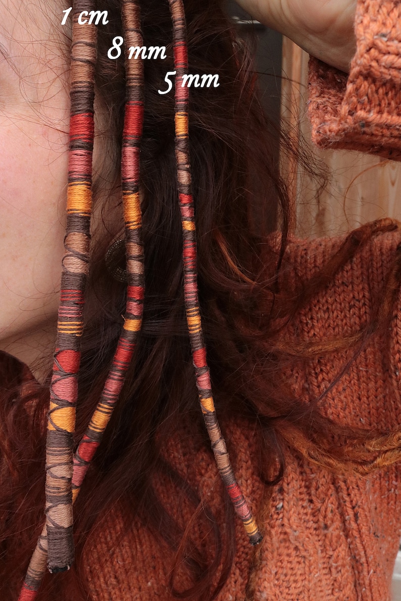 Atebas amovible personnalisable automne accessoire de cheveux et de dreadlocks atebas couleurs marron, orange, vert image 7