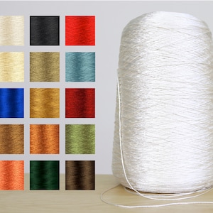 Viscose Rayon Shiny Sheen Glossy Metallic Cone Yarn Machine Knit Hand Knit Crochet Craft Weave Fiber Art Yarn