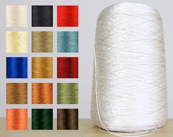 Viscose Rayon Shiny Sheen Glossy Metallic Cone Yarn Machine Knit Hand Knit Crochet Craft Weave Fiber Art Yarn