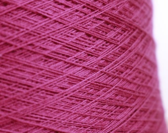 Pink Magenta Cotton Cone Yarn 4/60 NM 12600 YPP Italian Machine Hand Knit Crochet Fiber Arts Weave Tapestry Embroidery Textile Sew Fiber Art