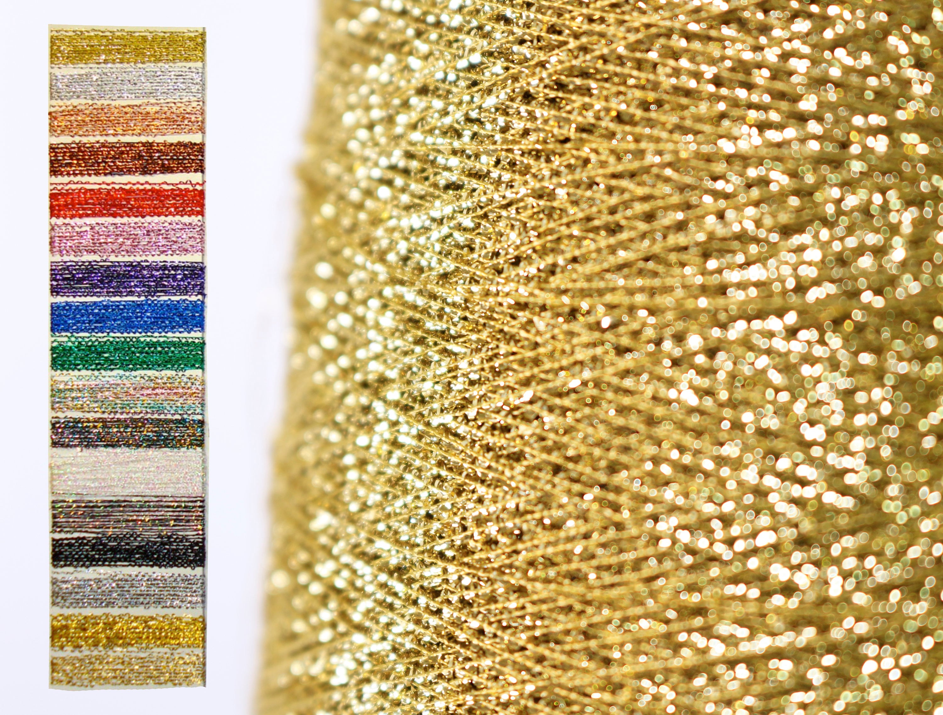 Gold Metallic Yarn, Crocheting Knitting Sparkling Glitter Yarn, Golden  Lurex Brocade Yarn Ball 