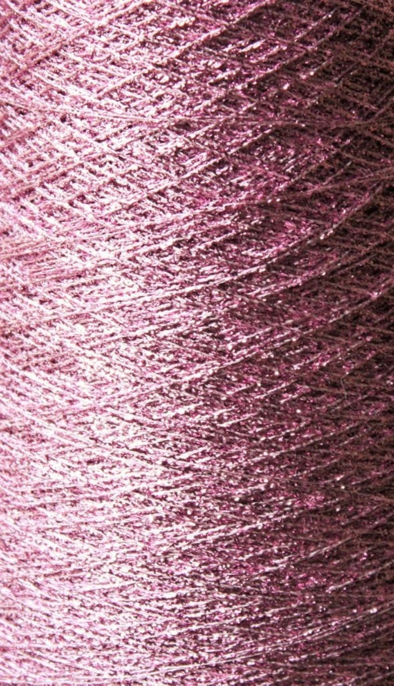 Metallic Yarn 3 Ply 3500 YPP Shine Glitter Lurex Sparkle Lame Novelty Thread Knit Crochet Craft Weave Fiber Arts Tapestry Crewel Needlepoint Pink