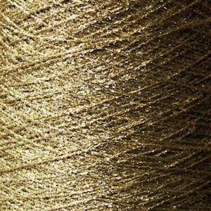 Metallic Yarn 3 Ply 3500 YPP Shine Glitter Lurex Sparkle Lame Novelty Thread Knit Crochet Craft Weave Fiber Arts Tapestry Crewel Needlepoint Gold
