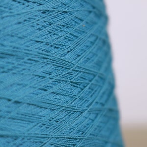 Teal Green Cotton Viscose Cone Yarn 2/50 NM 8400 YPP Italian Machine Hand Knit Crochet Fiber Arts Weave Tapestry Embroidery Textiles Sew Art