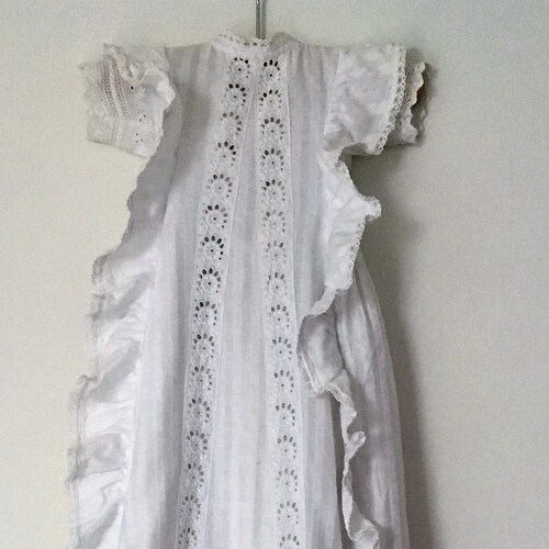 Stunning Antique Victorian Lace and Cotton Christening Gown. - Etsy
