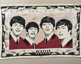 The Beatles tea towel, 1964-1965, Irish linen, Ulster