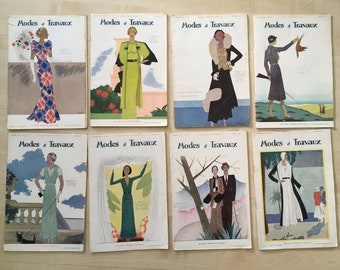 Modes et travaux. 8x fashion magazines, 1931 and 1934