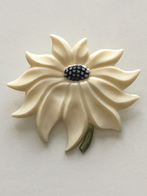 Brooch flower, early plastic, 1930s, 1940s
