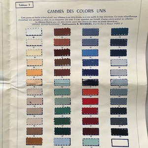 Textile swatches, samples, 1950s, Card with 50  pieces of textile, French shirt manufacturer Rousseau, Paris