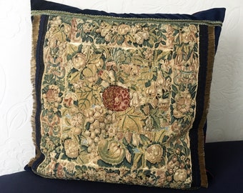Tudor rose, 17th c. tapestry cushion