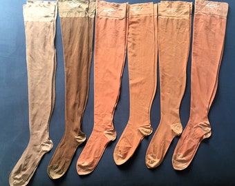 Nylon Stockings, 1950s-1960s, 6 pair, Supp-hose Sheerest