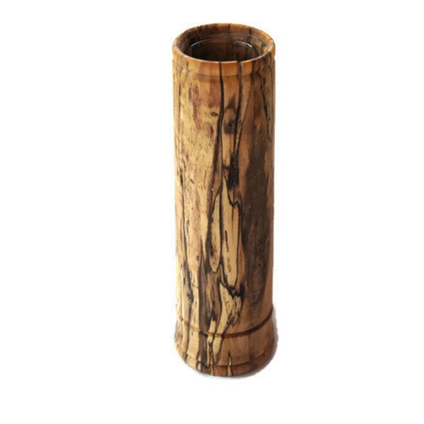 Inserto de vidrio Spalted Maple, florero de madera,