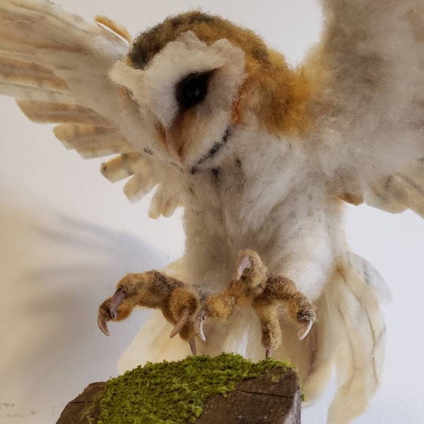 Needle felted BARN OWL