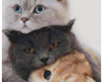 Three cats Cross Stitch Patterns