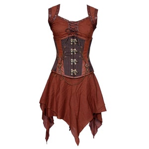 Steampunk Pirate Corset Dress: Steel Boned Cosplay Costume (Up to 7XL