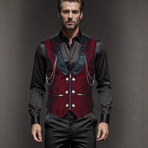 Steampunk Gothic Victorian Aristocrat Elegant Style Alternative Wedding Vest Suit Waist Coats Plus Size Up to 7XL