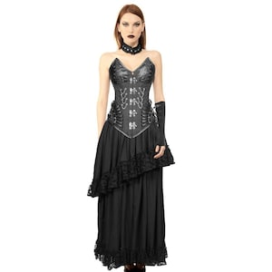 Gothic Steel Boned Corset Dress Set: Vampire Ball Gown, Plus Size