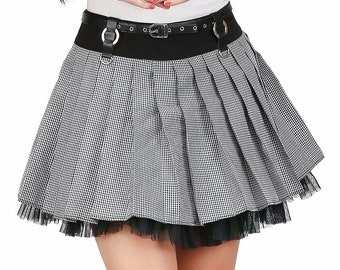 Plus Size Rockabilly Gothabilly Style Punk Rock Grunge Mini Skirt Size XS to 7XL
