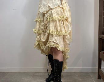 Steampunk Ruffle Bustle Skirt – Victorian High Low Lace Skirt