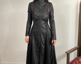 Cyberpunk Gothic Long Coat – Vampire Matrix Military Trench Black Jacket