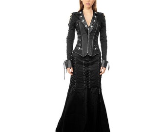 Steel Boned Corset Jacket: Cyberpunk Goth Steampunk Style