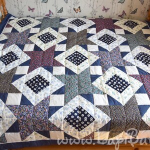Handmade quilt, bed cover, blanket, quilted throw, quilted bedding