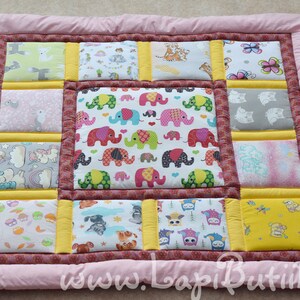Baby playmat. Baby floor blanket. With elephants.