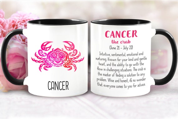Cancer Zodiac Sign Mug Symbol Description June 21 July Etsy