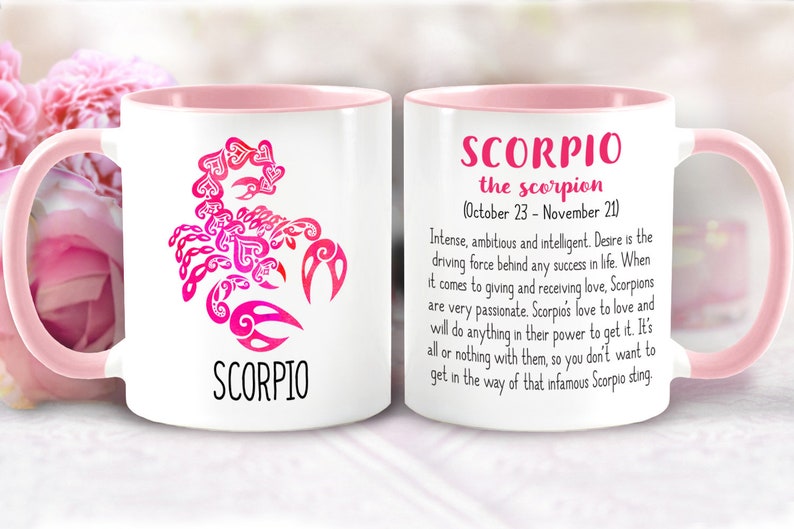 Scorpio Zodiac Sign Mug Scorpion Symbol & Description - Etsy