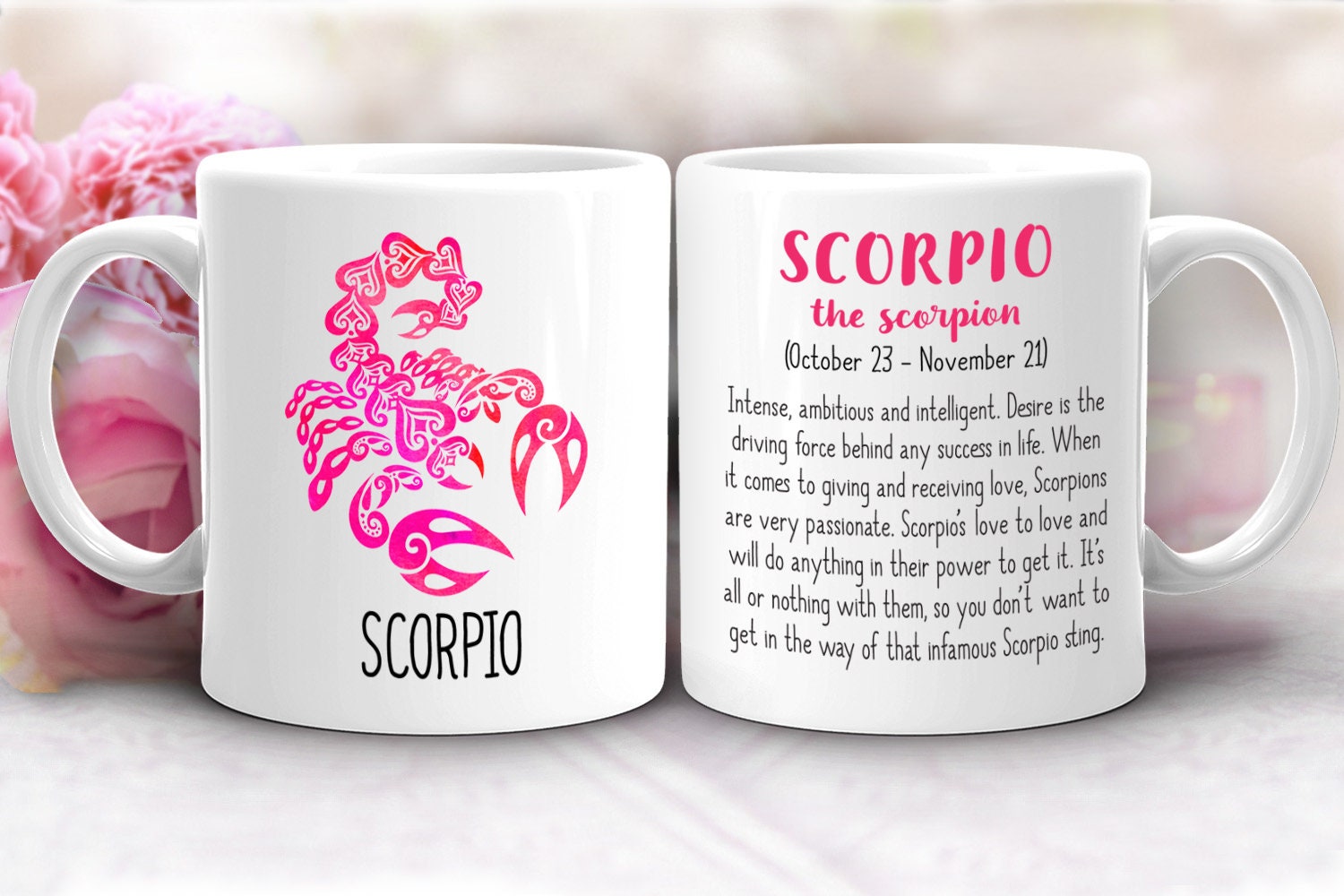 Scorpio Zodiac Sign Mug Scorpion Symbol & Description | Etsy