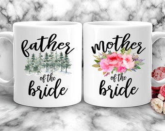 Father / Mother of the Bride 2 Mug Set - Bridal mugs / Shower Gift / Engagement / Wedding Gift.