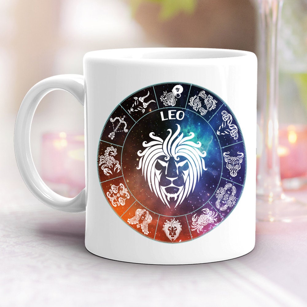 Leo Zodiac Sign Mug Lion Symbol July 23 August 22 Etsy