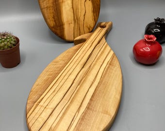 Olive Wood Charcuterie Board – Handmade Serving Board – Rustic Cheese Board – Mediterranean Kitchen Decor