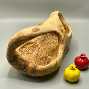 Handmade Sculptural Olive Wood Bowl – Organic Art Piece & Functional Serving Dish
