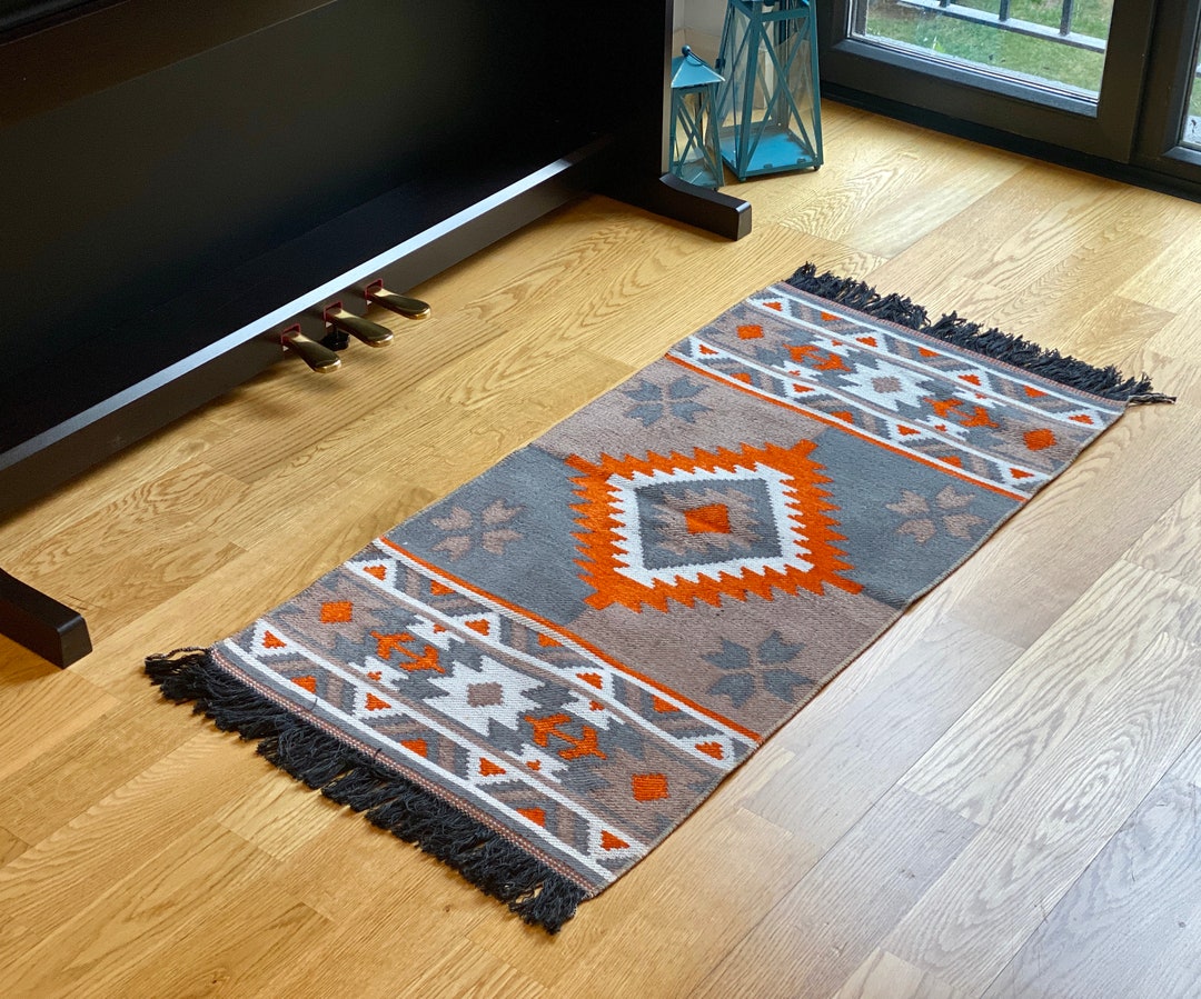 Secret Sea Collection Mexican Area Rug Washable, Reversible 2' X 4