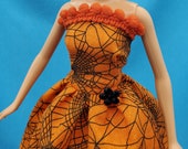 Halloween Barbie Dress, handmade barbie doll clothes