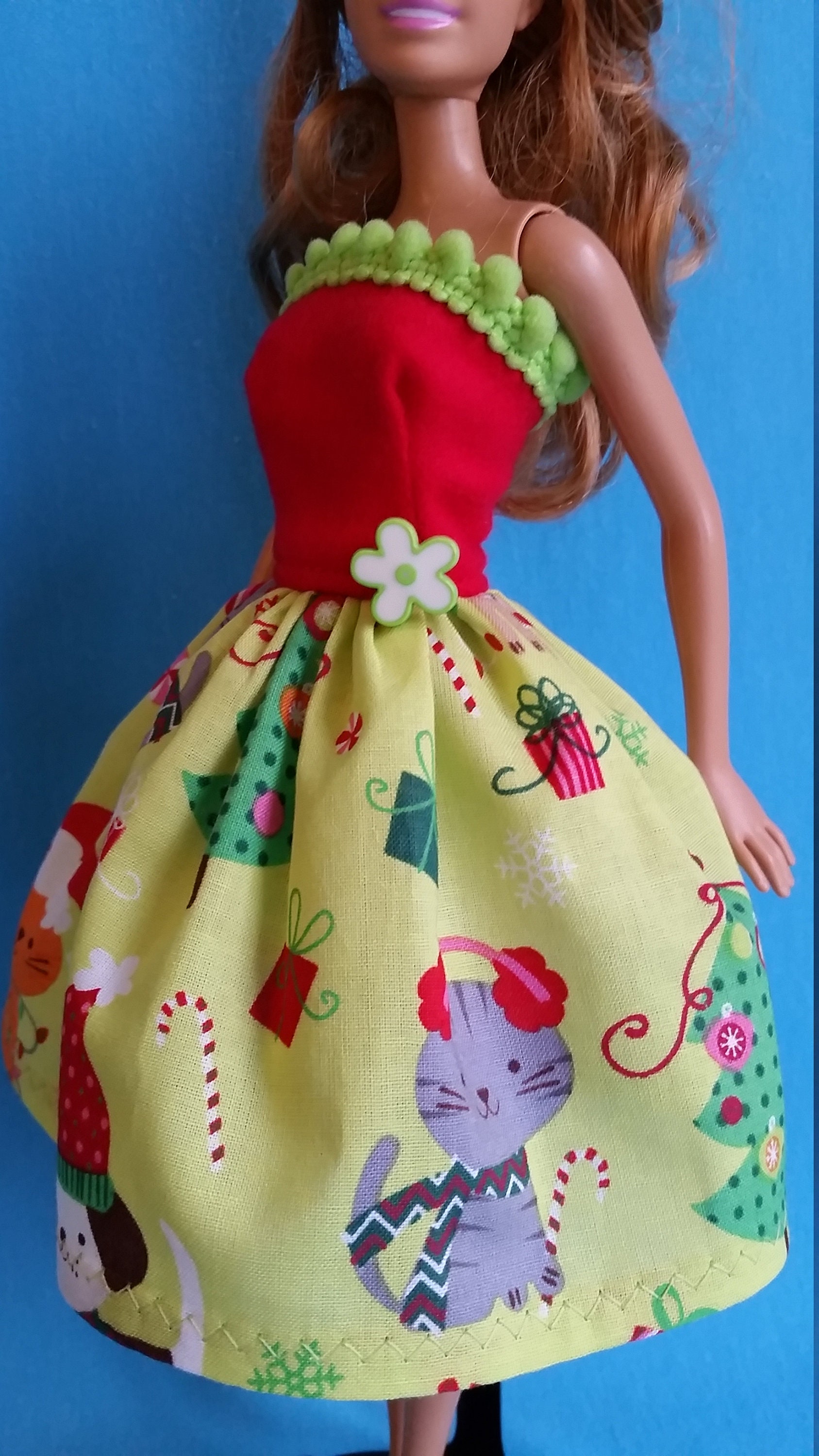 Christmas Barbie Dress Handmade Barbie Clothes | Etsy