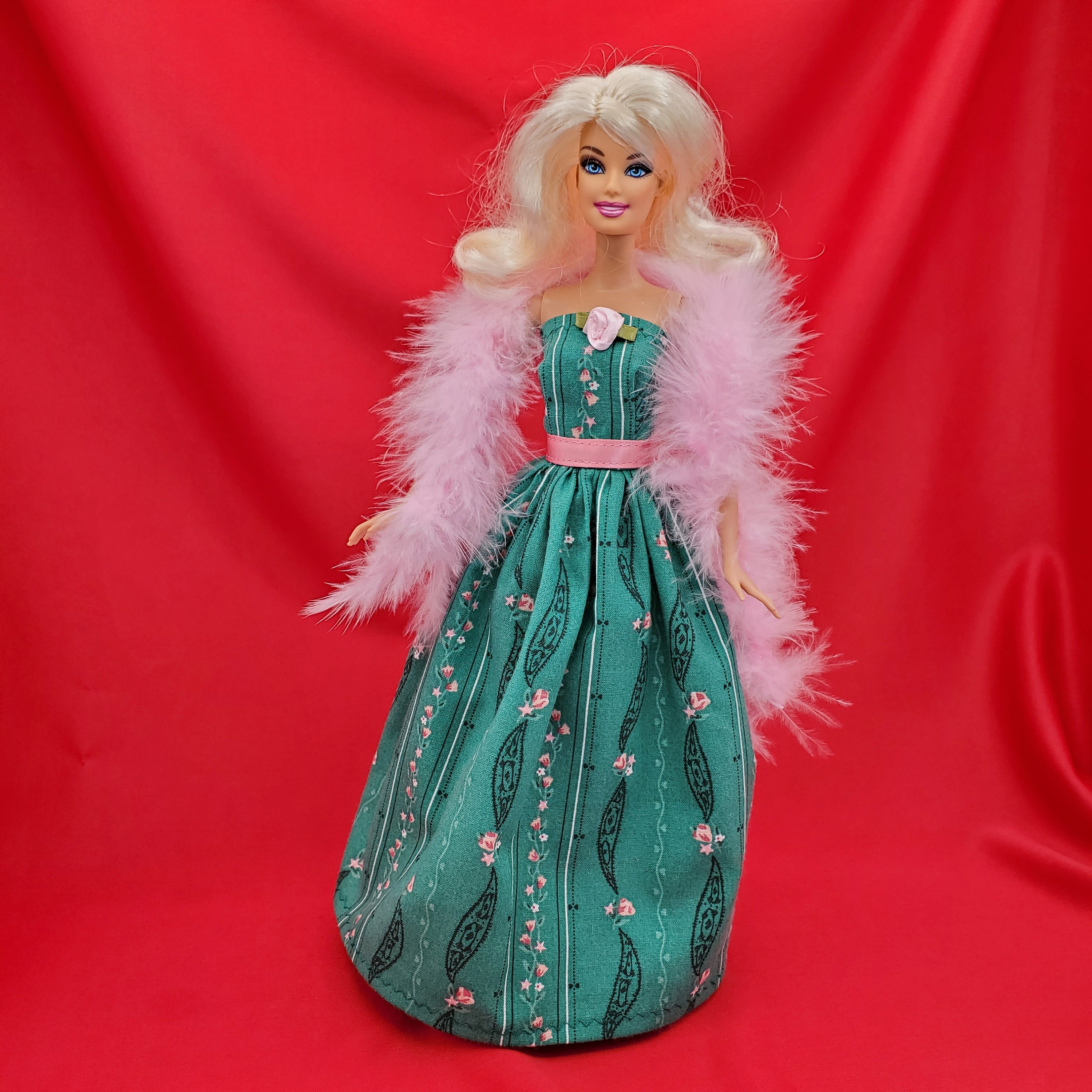 ze Hervat Broers en zussen Fashion Doll Clothes Ball Gown Dress and Feather Boa 11.5 - Etsy