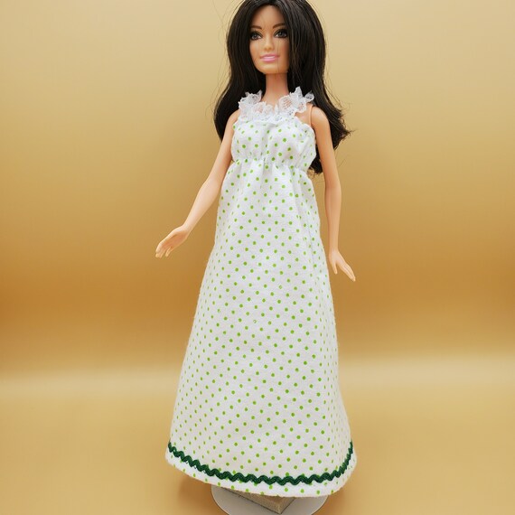 Barbie Nightgown Barbie Sleepwear Handmade Barbie Doll Etsy