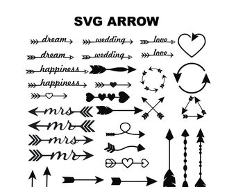 Kit 35 arrows - svg file - PNG file - cutting machine file - arrow illustration, Cricut cutting file, Silhouette, svg