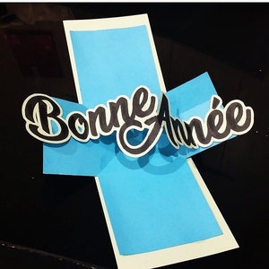 Gabarit carte twist, svg carte twist, Gabarit de découpe, Svg bonne année, Cricut fichier de découpe , Silhouette, png svg