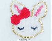 Noel - Pin Bunny beads woven - all rights reserved - hand woven beads - gift for her - gift jewelry mother's day