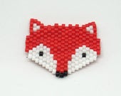 Noel - Fox - Fox necklace - Fox beads miyuki - beadwoven jewelry brooch
