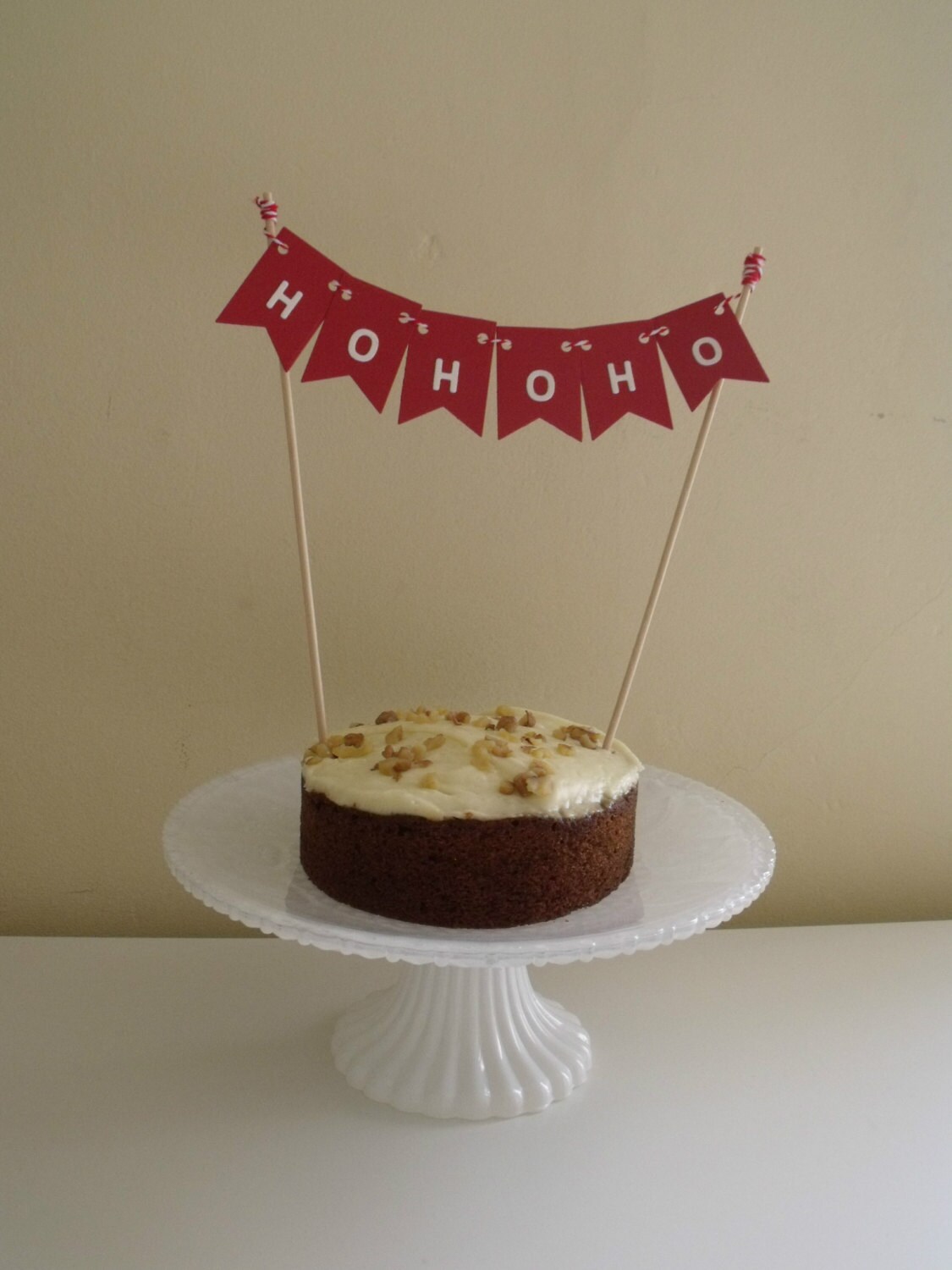 Christmas Cake Bunting Ho Ho Ho Cake Topper Festive Etsy